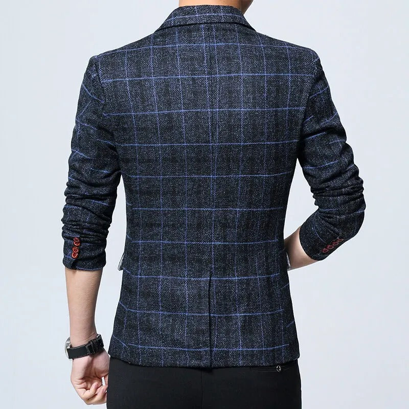 Elegant Checkered Blazer