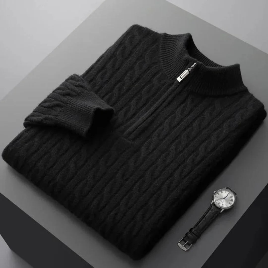 Deneb Cashmere Woven Half Zip